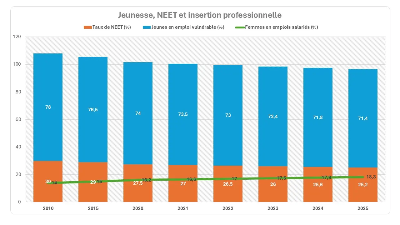 Jeunesse, NEET et insertion professionnelle (2010–2025)